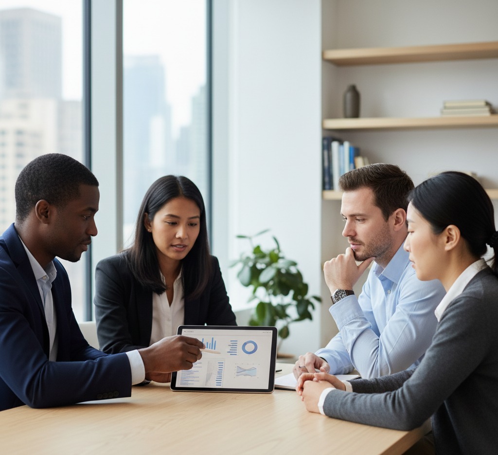 A professional team collaborating